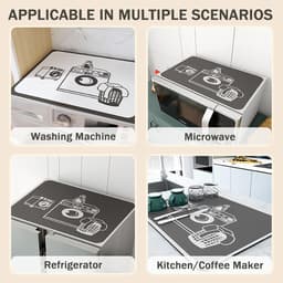 Wasmachine Droger Mat - Apparaat Beschermer - Apparaten Beschermen - Antislip Rubber Bodem - 60x60cm - Grijs — thumbnail 5