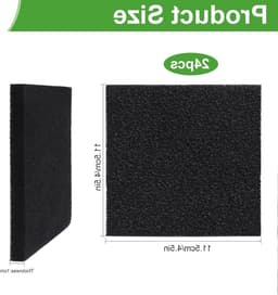 24 Stuks Rectangulaire Compostbin Filters van 12x12cm, 1cm Dikke Actieve Koolstof Geurfilter, Vervangingsfilters voor Keukencompostbakken, Zwart en Duurzaam — thumbnail 5