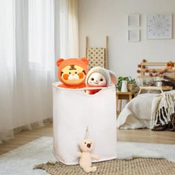 MIVRAY Wasmanden - Wasmand Laundry Basket Stoffen Wasmand Opvouwbare Wasmand Met Hengsel Voor Slaapkamer En Badkamer, Grote Wasmand, Oxford-Stof, Wit — thumbnail 3