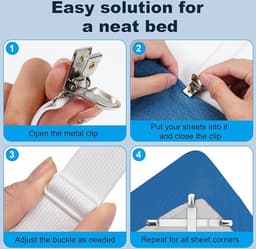 4 stuks - Lakenspanners - Overtrekspanners - verstelbare elastische lakenhouders - Lakenhouderriemen - Zwart - Polyester - 60-240cm — thumbnail 3
