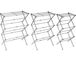 InnovaGoods - Inklapbare en uitschuifbare kledingdroger | 3 niveaus | 11 stangen | Metaal, Standaard, IJzer