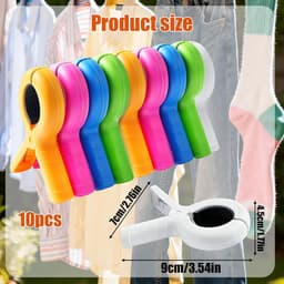 Groot Formaat Plastic Wasknijpers 10 Stuks - Anti-Slip Klemmen voor Strandhanddoek en Kleding - Sterke Wasknijpers 9,5x7cm, Kleurrijk Design — thumbnail 4