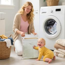 Waszakken - 3 stuks - Wasnetten - Waszakjes - Polyester - Bescherm je Wasgoed en Wasmachine - Wasnet voor Wasmachine - Voor Beddengoed, Handdoeken & Kleding - 30x40cm - Geel — thumbnail 2