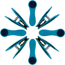 Set van 48 Wasknijpers met Zachte Siliconen Grip - Blauw/Antraciet — thumbnail 2