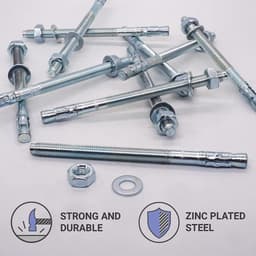 Wigankers - Boutankers pluggen - Stevig Verankeren - Verzinkt Staal - M10 x 150 mm - Zilver — thumbnail 3