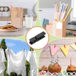 Houten Knijpers - Kleine Clips - Foto's Ophangen - Sterke Houten Grip - 07 x 35 cm - Zwart — thumbnail 4