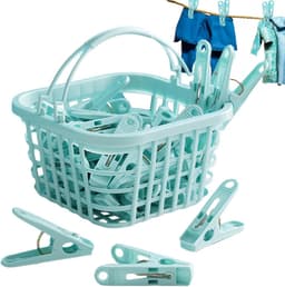 Waslijnklemmen - Kledingclips - Kleding Drogen - Winddicht Ontwerp - 30 Stuks - Blauw — thumbnail 1
