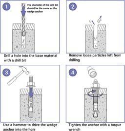 Verzinkte Wigankers M10 x 160 mm - 10 Stuks - Metalen Pluggen en Ankerbouten voor Bouw en Thuisprojecten — thumbnail 3