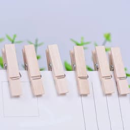 Set van 10 Houten Waslijnspinnen - Sterke en Duurzame Knijpers voor Kleding en Knutselen — thumbnail 1