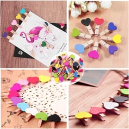 100 Stuks Mini Houten Hartvormige Wasknijpers Paars en Multicolor voor Decoratie en Knutselen — thumbnail 4