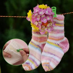 50 stuks - Sokkenklemmen voor wasgoed - Antislip wasknijpers - Waslijnknijpers, 5 kleuren - Sokkenhouders - Sokkenklemmen voor Wasmachine en Droger - Sokkenclips met haak - Waslijnknijpers - Kleurrijke sokkenhouder — thumbnail 2