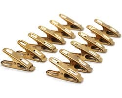 Wasknijpers Roestvrijstaal - Metalen Clips - Kleding Drogen - Roestbestendig Materiaal - 50 Stuks - Goud