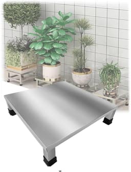 RVS Verhoger - Meubelstandaard Plankrek - Apparaten Verplaatsen - Vochtbestendige Basis - 60x40x10cm 500kg - Zilver — thumbnail 1