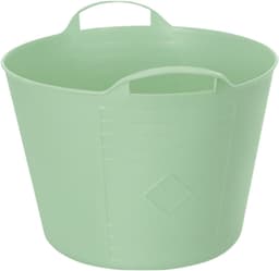 Flexibele kuip / emmer - 2x - mintgroen - 15 liter - kunststof - 35 x 28 cm - met handvatten — thumbnail 3