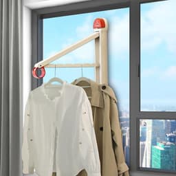 Bevestigd Aan De Wand Droogrek | Opvouwbaar En Uitschuifbaar Droogrek Voor Wasgoed | Handdoekrek Voor Badkamer En Balkon — thumbnail 2
