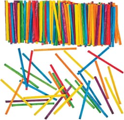 Houten Knijpers - Ambachtelijke Stokjes - Creatief Knutselen - Grote Set - 4.3 cm Lengte - Veelkleurig — thumbnail 3