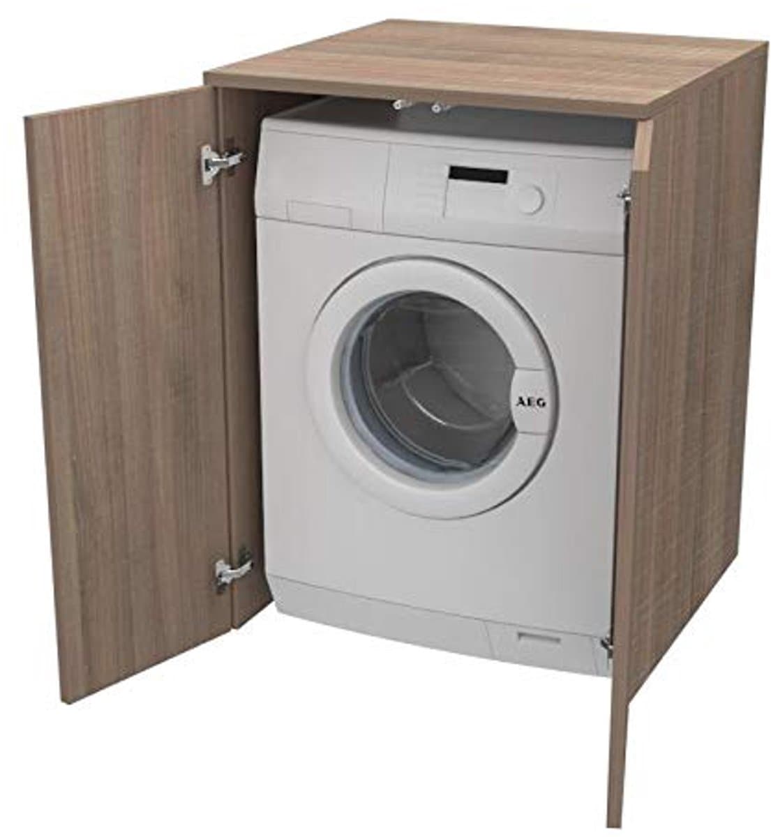 Wasmachinekast met Deuren van Hout - Geschikt voor Bijkeuken en Badkamer, Maatwerk Beschikbaar — afbeelding 1