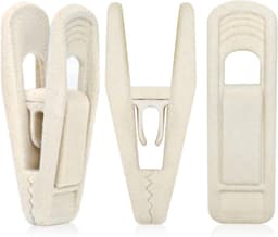 Fluwelen hangerclips voor fluwelen hangers - 20 stuks beige antislip fluwelen clip voor rokkenhangers, sterke vlokkenclips geschikt voor ivoorkleurige fluwelen hangers — thumbnail 1