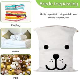 longziming -2x Waskledingzak voor Reizen – Grote Katoenen Wäschebeutel 68x48 cm met Trekkoord – Ideaal voor Vuile Kleding, Wasgoed en Opbergen Thuis of Onderweg — thumbnail 3
