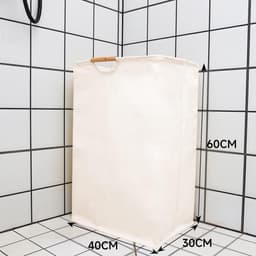 Grote wasmand met handvat, gemakkelijk op te vouwen voor slaapkamer, badkamer, kinderkamer, reizen, 72 liter — thumbnail 5