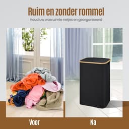Muntel® Wasmand | Was Sorteerder | Met Deksel | 100 Liter | Zwart — thumbnail 4