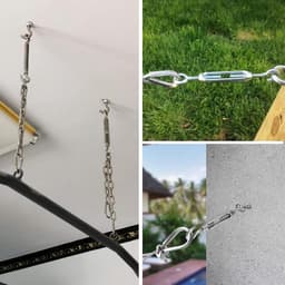 Allecto Plus - Draaibare kabelspanner M6 OC 304 roestvrij staal - Verstelbare draaihaak-oogset - 6-delig - Spanhaak voor luifel touw - Waslijn spannen - Zilver - Heavy duty — thumbnail 3