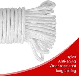 JGS Premium - Outdoor waslijn vlagtouw klimtouw van nylon voor camping & tuin, 25 meter met karabijnhaken — thumbnail 4