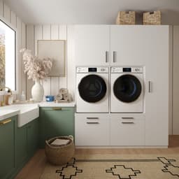 Wasophoogte® Wasmachine Kast Barcelona - Wasmachine verhoger - Wasmachine ombouw - 700(D)*1780(B)*2350(H) mm - Wit — thumbnail 4