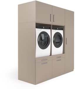 Wasophoogte® Wasmachine Kast Kyoto - Wasmachine verhoger - Wasmachine ombouw - 700(D)*1930(B)*2110(H) mm - Taupe — thumbnail 4