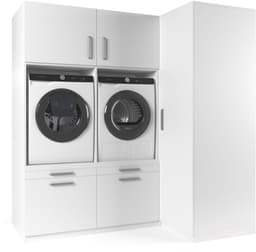 Wasophoogte® Wasmachine Kast Bern - Wasmachine verhoger - Wasmachine ombouw - 700(D)*2030(B)*2110(H) mm - Wit — thumbnail 1
