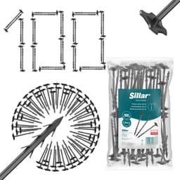Sillar, grondankers, 20 cm, voor geotextiel, gaas, folie, UV-bestendig, stabiel en duurzaam, PP-kunststof, sterke tuinankers voor geotextiel, 100 stuks — thumbnail 5
