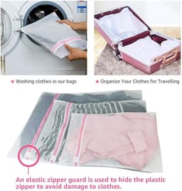 Famanu - Wasnet voor wasmachine set van 5 – waszak met ritssluiting voor beha, reizen, schoenen, koffer, sokken, ondergoed, babykleding — thumbnail 4