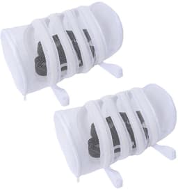 2 stuks schoenwaszakken - Alleen voor de wasmachine - Netstof schoenwaszak - Ophangbaar met rits - Geschikt voor het wassen van delicate kleding - Geschikt voor sportschoenen, ondergoed, sokken - Wit - 19 x 4 cm / 7,4 x 1,5 inch — thumbnail 1