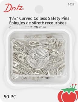 Veiligheidsspelden gebogen pulloos maat 1 - 50 stuks voor quilters — thumbnail 1