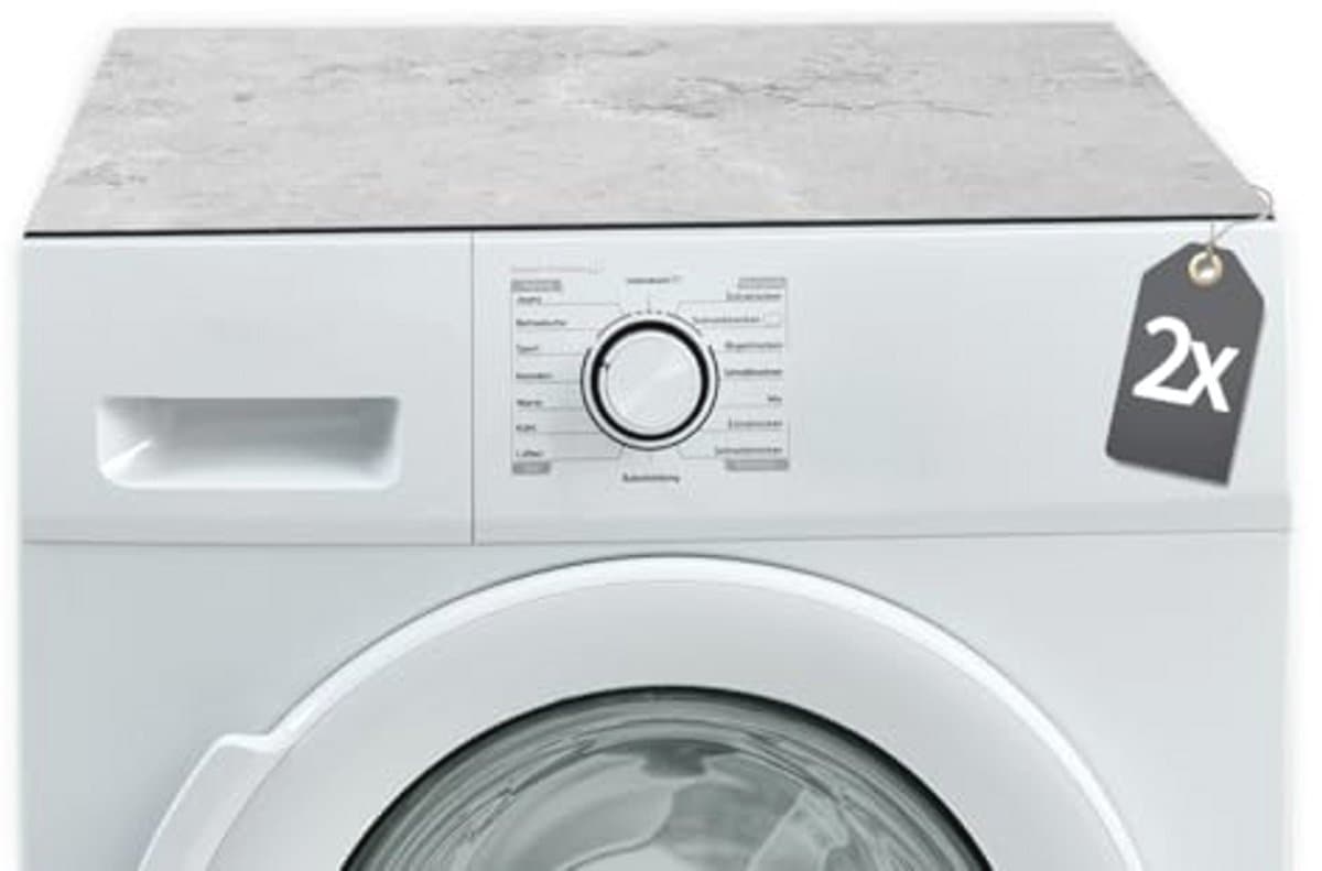 Antislip Wasmachine Beschermers Set van 2 - 60 cm Betonlook — afbeelding 1
