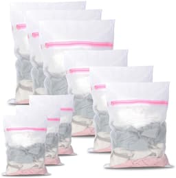 IMPERATORIS® Waszakjes voor Wasmachine - Bescherming voor Fijne Was en Schoenen - Mesh Wasnet met Rits - Voorkomt Slijtage - Set van 9 - Rose - 50 x 40 cm, 40 x 30 cm en 30 x 23 cm — thumbnail 1