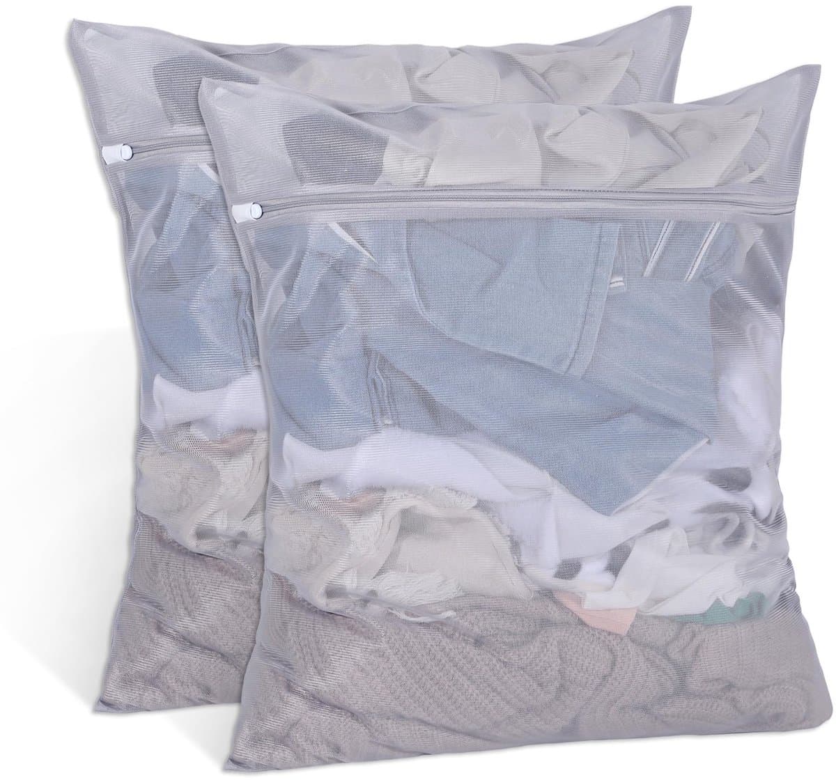IMPERATORIS® Waszakjes voor Wasmachine - Bescherming voor Fijne Was en Schoenen - Mesh Wasnet met Rits - Voorkomt Slijtage - Set van 2 - transparente - 50 x 60 cm — afbeelding 1