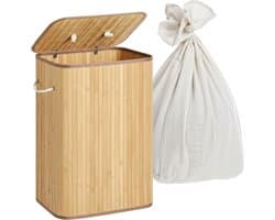 Wasmand met deksel - 80 liter - opvouwbaar