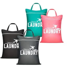 Set van 4 - Grote reiswaszakken - Waterdicht met handvatten - Wasbaar - Geschikt voor op reis - Geschikt voor nat en droog gebruik - Voor zwemkleding, sportkleding, wasgoed, zwembad, studentenkamers, enz. — thumbnail 1