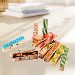 50 Stuks Mini Schattige Beschilderde Houten Clips voor Foto’s, Papieren, Kleding en Knutselprojecten 3,5x0,7cm — thumbnail 4