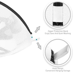 Premium waszakken van mesh voor schoenen of sneakers, meerlaags beschermend mesh, duurzame waszak met rits, perfect voor op reis - 2 sets (14x7,8x7,8 inch) — thumbnail 3