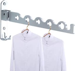Wasrek van roestvrij staal, kledinghaak Geschikt voor balkon, opvouwbaar wasrek Geschikt voor buiten, wasrek Geschikt voor aan de muur — thumbnail 2