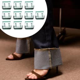 Broekklem - broekclip - broek clip - broek klem - Kleding Clip - 10 stuks - broekspijp clip - broekspijp verkorter - Bevestigingsclip voor broekspijp - wasknijpers - Antislip Vaste Gesp - Transparant groen — thumbnail 3