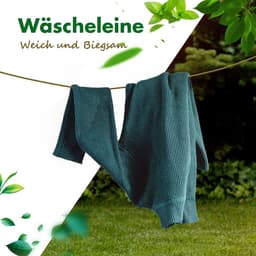 20 meter waslijn met stalen kern 3 mm - roestvrij en waterdicht tot 120 kg - voor buiten, tuin en kamperen — thumbnail 3