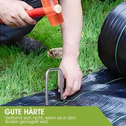 5 mm grondankers - 50 stuks roestharingen voor harde vloeren - grondankers voor beveiligingstenten - 200 mm lang 30 mm breed — thumbnail 4