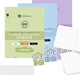 Cosmeau Proefpakket 3x20 Wasmiddeldoekjes - Wasstrips - 60 Wasbeurten - Lentefris Lavendel Zeebries - Wasvellen - Wasmiddel - Detergent Sheets - Wasdoekjes — thumbnail 1