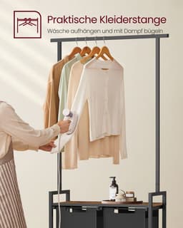 wasmand 2 x 46 liter met kledingroede en plank 73 x 33 x 177 cm — thumbnail 3