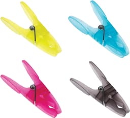 5five 24x Wasknijpers - 24x st - gekleurd - in hangmandje - 21 x 13 cm - kunststof - Wasknijpermandje - Knijpers in mandje — thumbnail 2