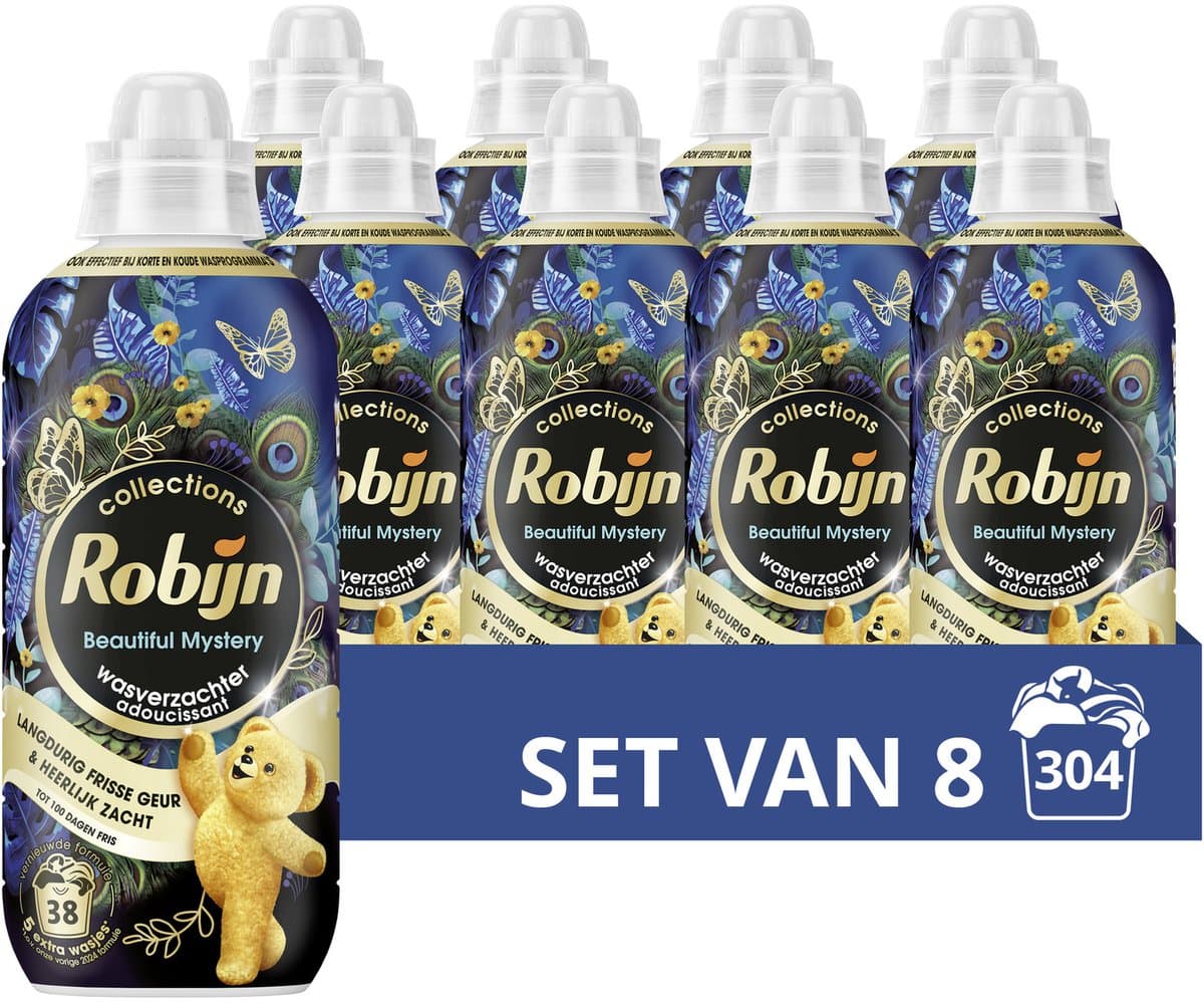 Robijn - Wasverzachter - Beautiful Mystery - 8 flessen- 304 wasbeurten - Voordeelverpakking — afbeelding 1