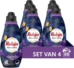 Robijn - Vloeibaar Wasmiddel - Klein & krachtig - Black Velvet - 4 flessen - 88 Wasbeurten - Voordeelverpakking — thumbnail 1